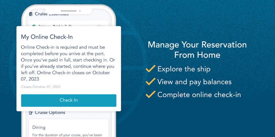 Disney Cruise Line Navigator App with My Online Check-In and Explore View & Book Activities features