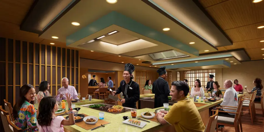 Mike & Sulley’s Flavors of Asia Japanese steakhouse teppanyaki dining on Disney Adventure