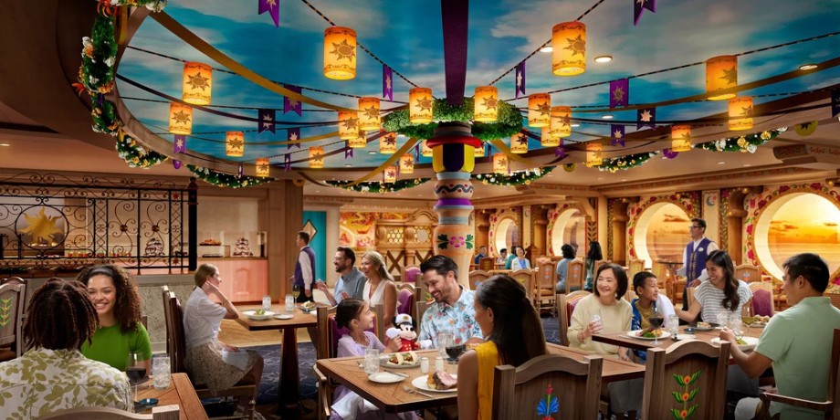 Themed dining experience with Animators Palate and Marvel restaurant onboard Disney Adventure